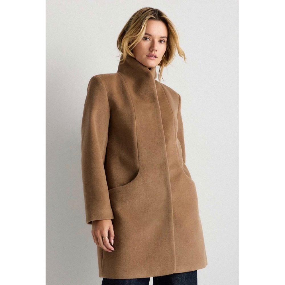Quince Wool Cashmere Cocoon Coat Caramel Tan Small LB117865-SIAECL007-36583